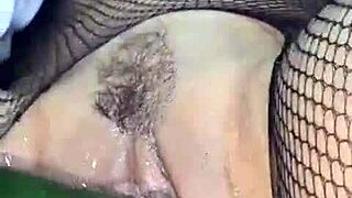 Ardiente Colombiana Curvy Milf Squirts with Cucumber in Vagina for Orgasm Pleasure in Close Up