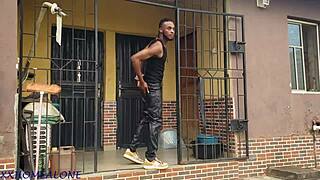 Dominating Neighbor Babe With Big Cock In Leather Miniskirt Missionary Fuck