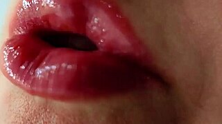 Lick this lollipop slowly, she teases with her bimbo lips on the dildo for oral fetish fun.