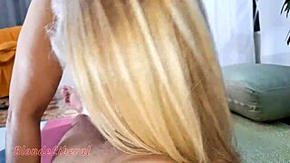 big tits blonde milf gets sensual sex in pub. romantic story with cumshot on face and tits.