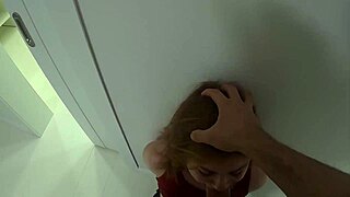 Oversized dick contrasts with this beauty teen blonde babe in amateur homemade pov blowjob and deepthroat