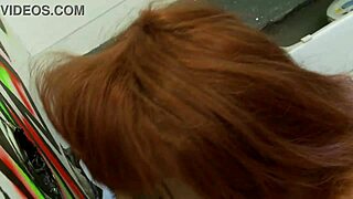 She headed to the bathroom for a quick break but casually ended up giving a blowjob to that big white cock in the homemade casting interview.