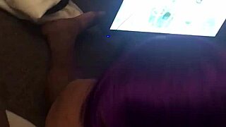 yo, this redhead is sucking the life out of that big black monster cock like she's starving for ebony action