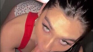 College slut Delilah Dagger teases then rides rough after frat party in pov