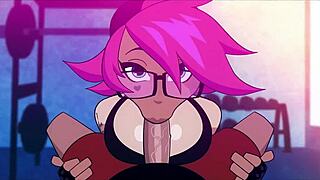 hey, check princess ethel's wild gym blowjob