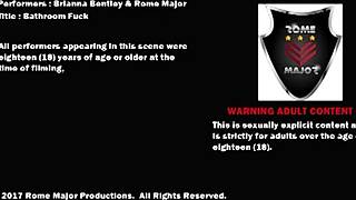 Rome Major shoots cum in Brianna Bentley's mouth after interracial deepthroat and cowgirl riding with wet pussy licking