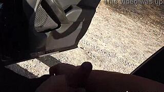 I Feel So Thrilled by This Cute Babe Bent Over for a Quickie Raw Fuck on the Street Side with Big Cock in Tight Shaved Pussy.