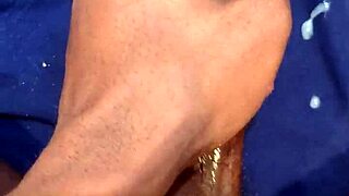 Monster big black cock unleashes a massive cumshot after intense solo masturbation session.