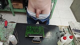 i blast a massive cumshot on a clients machine instead of fixing it