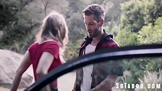 bipolar hitchhiker kirsten scott takes big cock deepthroat in car doggystyle rough sex 😏