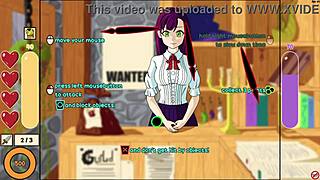 Player achieves getting the tutorial girl topless in Monster Girl Incursion 0 game with striptease moves.