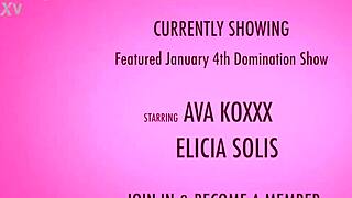 elicia solis dominates ava koxxx in kinky latex spanking 😈👠