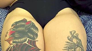 stepdaughter shows panties gift from me in close up