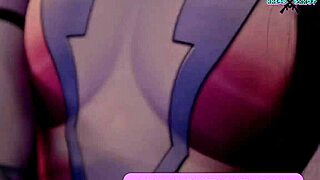 AliceBong delivers bold Overwatch cosplay with anal double penetration using dildos