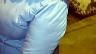 Madura Culona Walks in Street Wearing See-Through Leggings and Thong