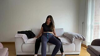 Oh my god, paying my roomie the rent with hot lesbian sex feels incredible!