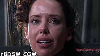 Appetizing brunette maid teases with solo masturbation?