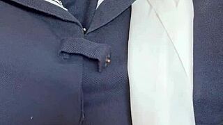 Why Wear Sailor Uniform With Sexy Lingerie And Shiny Anal Plug?