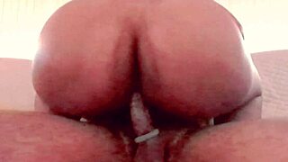 she shows off that massive ass while riding cock deep in cowgirl close up