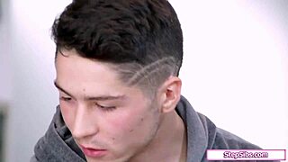 Guy fucks blindfolded gf and her stepsis in threesome with blowjob and face sitting.