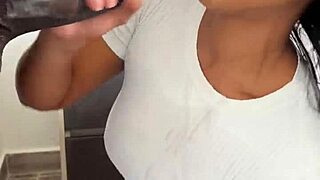 amateur couple nysdel enjoys deepthroat blowjob and cum swallow with huge dildo
