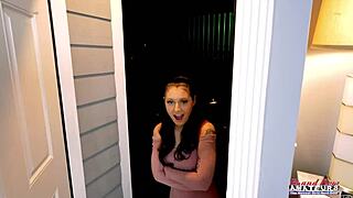 Brunette Raven Lane gives blowjob with rimjob. She gets fingered, fucked, and swallows cum with dildo toys.