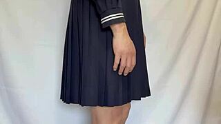 Why Wear Sailor Uniform With Sexy Lingerie And Shiny Anal Plug?