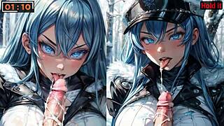 Esdeath's extreme femdom test in voiced hentai joi