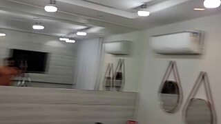 behind the scenes with skinny latina dessinha carioca taking double vaginal for first time