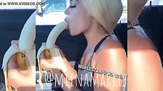 Hey, check out Instagram miinamariie deepthroating a cucumber in public outdoor solo action