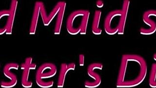 The sexy naked maid began servicing her master's large penis in a narrative of submission