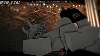 Fucking the hot horny demon girl with deepthroat blowjob handjob and creampie in game