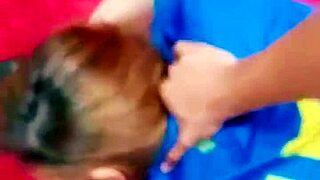 She casually washed cum from her tight wet pussy after huge Brazilian BBW creampie. Big ass panties pulled aside.