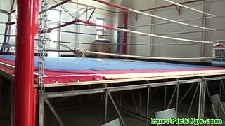 Will This Real Amateur Teen Flash Her Petite Body In The Public Gym For Neighbors