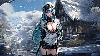 Esdeath's extreme femdom test in voiced hentai joi