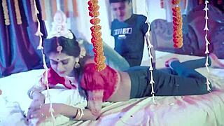 Young Indian couple enjoys their first night together with some romantic moments and Hindi talk