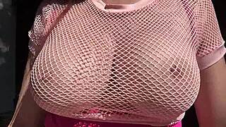 Italian milf Artemisia Love contrasts her horny mood with big natural tits bouncing in outdoor public session.