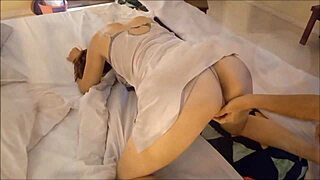 White Milf in Silky Dress