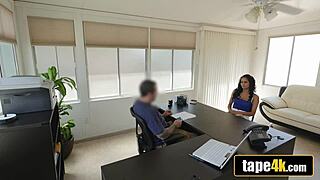 broke and bent over, the cute naive teen abby earned her office loan through hardcore doggystyle sex for cash