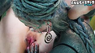 i got my first anal lesson from a kinky alt pornstar as an inexperienced tattooed hippie babe.