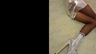 Total Silver Fishnet Pantyhose On Petite Latina Milf Ass