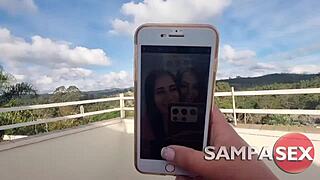 Ninfeta Natty Hot joins bisexual menage with anal assfucking on morena and her friend