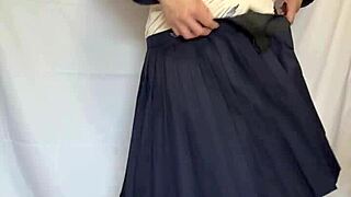 Why Wear Sailor Uniform With Sexy Lingerie And Shiny Anal Plug?