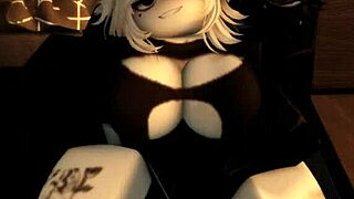 Fucking the hot horny demon girl with deepthroat blowjob handjob and creampie in game