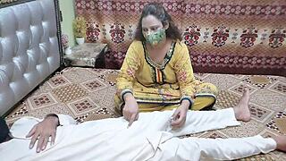Pakistani girl visits injured friend who strips her and gives cock in accident recovery with Hindi audio