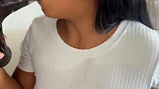 amateur couple nysdel enjoys deepthroat blowjob and cum swallow with huge dildo