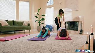 We double strapon fuck our hot latina lesbian yoga teacher