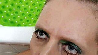 German milf prostitute Sandra performs blowjob with cum swallow in European style.