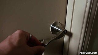 stepson gives deepthroat blowjob and fucks his busty mature stepmom in lingerie on pov