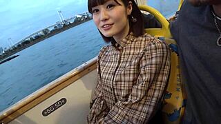 This amateur Asian babe with big tits gives a blowjob leading to creampie in Japanese style.